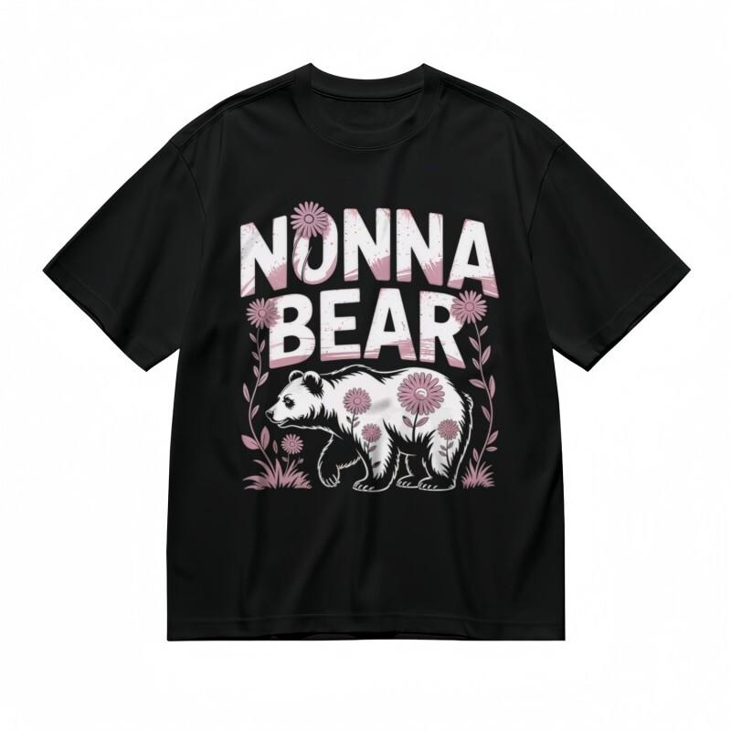 Women's Trend Breathable Classic T-Shirt NONNA BEAR Blossom Print Design Tee