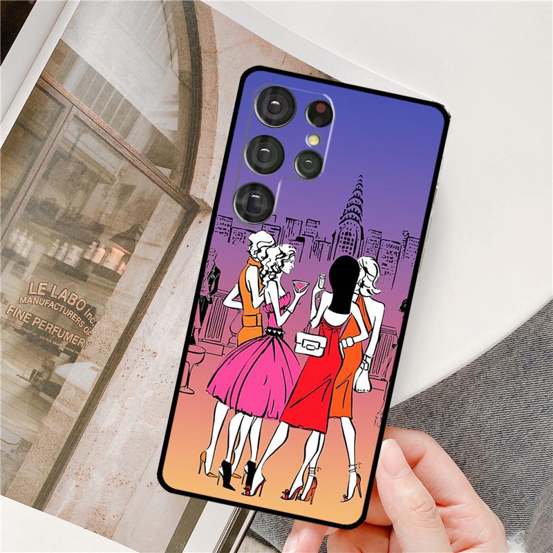 Модный Чехол Для Девочки На Телефон Samsung Galaxy S25 Ultra S9 S10 S20 FE S21 S22 S23 Plus S24 Ultra Полное Покрытие