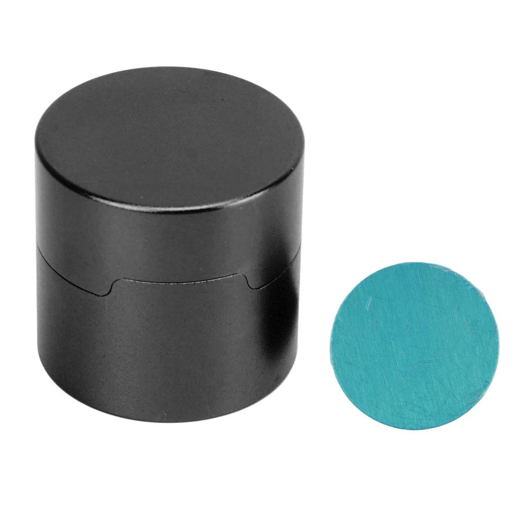 Billiard Chalk Case Round Aluminum Alloy Pool Cue Chalk Box Holder for Pool Cue Sports Accessories Black