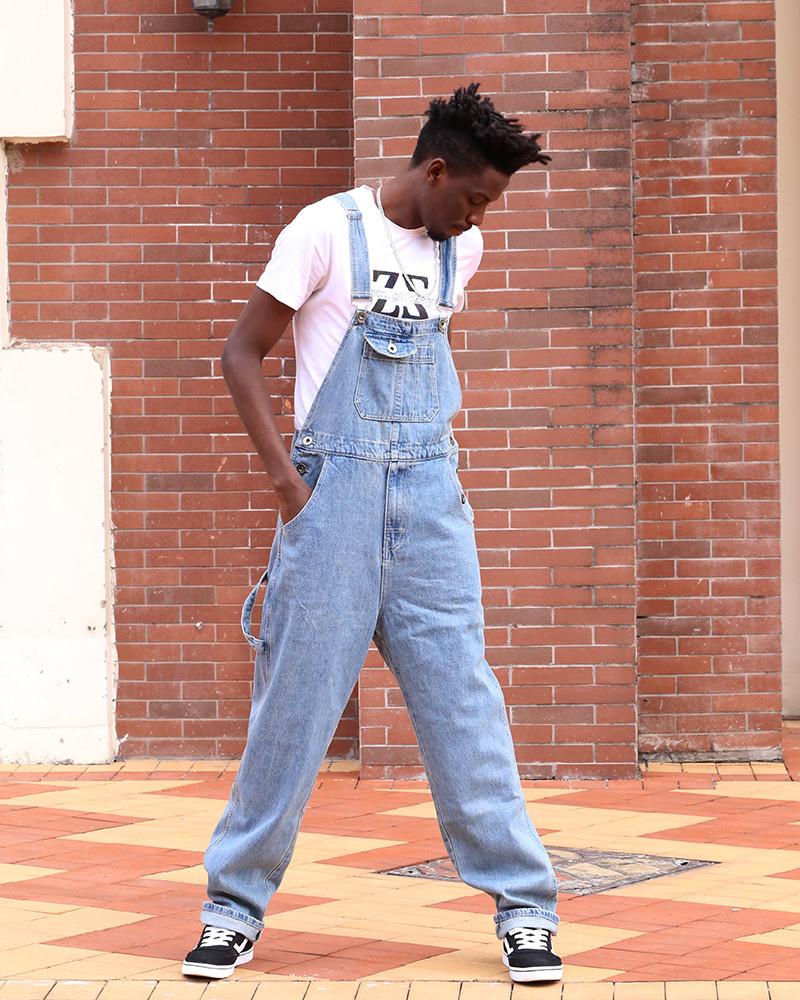 Мужской джинсовый комбинезон большого размера, мужская свободная рабочая одежда