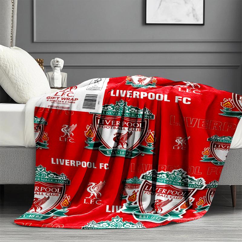Плед Liverpool F.C. - Мягкий и Удобный, для Спальни, Путешествий, Дивана, Домашнего Декора - Подарок на День Рождения, Рождество для Друга