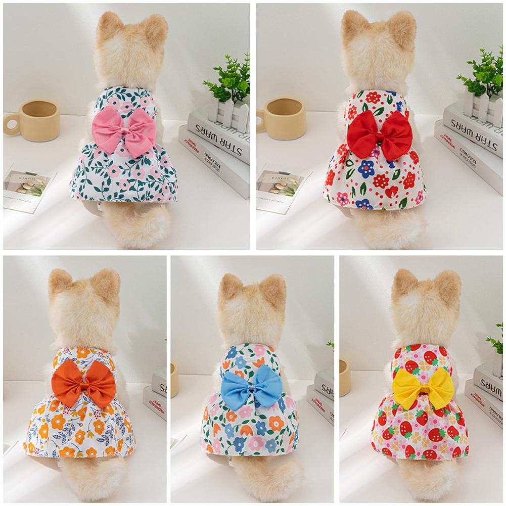 Spring Summer Cat Princess Dress Pet Sunflower Skirts Pet Clothes Comfortable Soft Puppuy Dogs Cats Dress