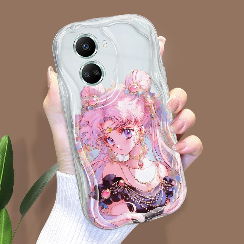 Для Honor 90 Lite P30 Pro Infinix Hot 30 40 40i 40 Pro Smart 8 Pro Vivo V29e V30e Красивый женский розовый кремовый чехол для телефона с текстурой из мягкого силикона