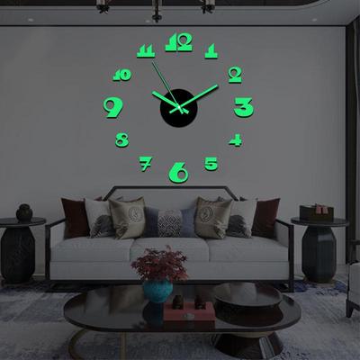 Современные светящиеся DIY настенные часы - Высококачественное, простое, без сверления украшение для гостиной