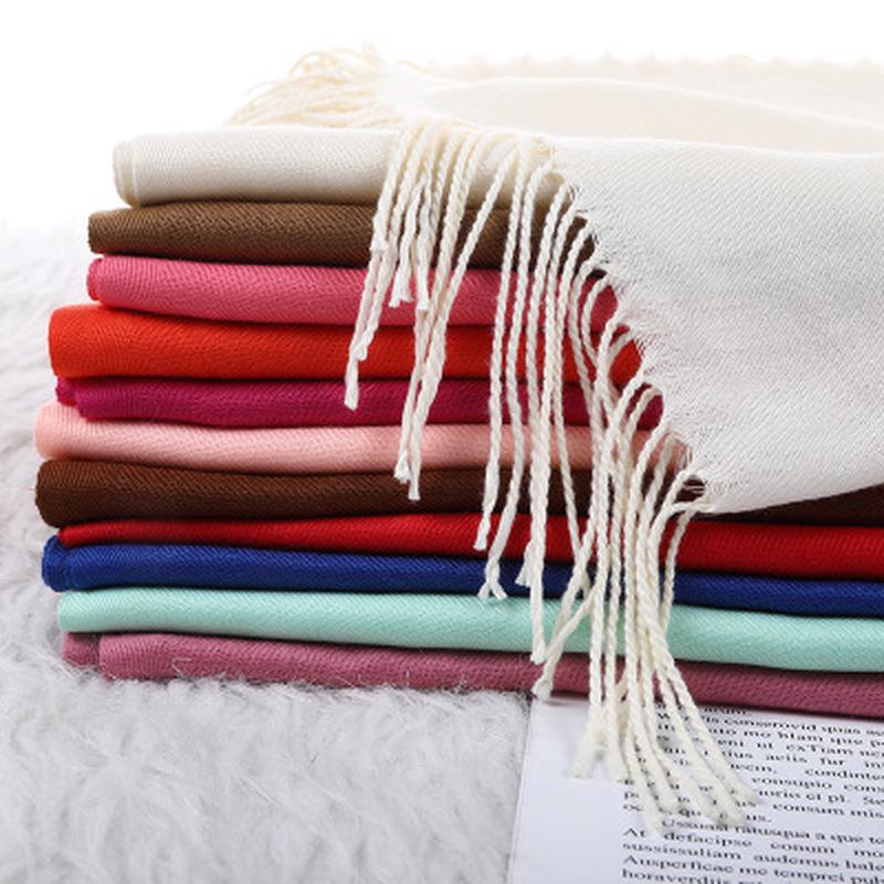 Scione Women Solid Color Cashmere Scarves Winter Autumn Long Scarf Thinker Warm Female Shawl Men Scarf
