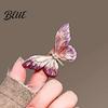 Clothing Safe Brooch Women High-Gloss Rhinestone Inlay Gradient Color Butterfly