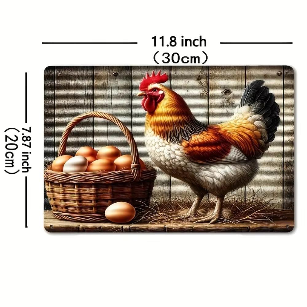Винтажная жестяная табличка 8x12 Настенный декор Яйцо Кухонное искусство Подарок Бар Ретро