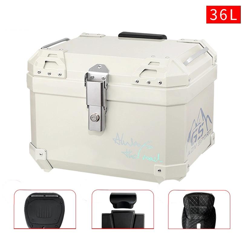 Ivory White 36L 45L Motorcycle Top Case Universal for R1200GS F800GS G310gs F750gs Top Rear Luggage Helmet Tail Box