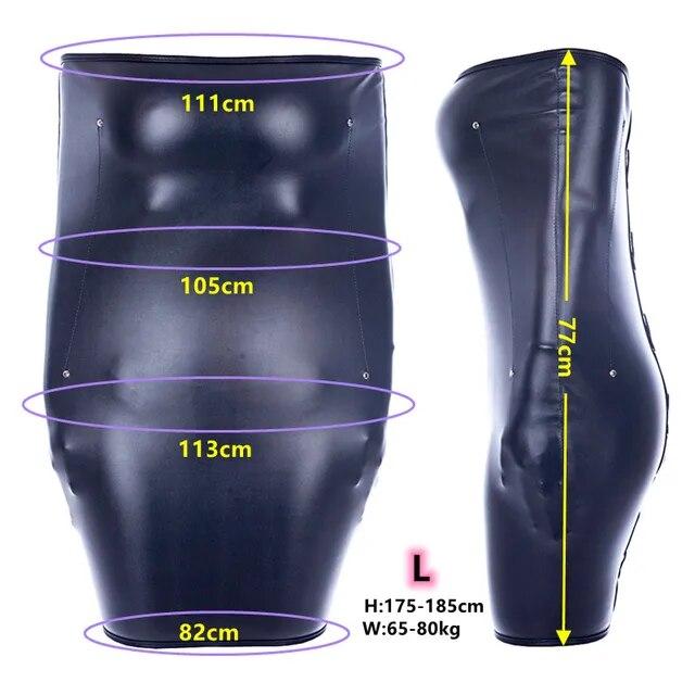 Mummy Restraint Leather Bag with Armbinder Straitjacket for Bdsm Slave Bondage Mermaid Cosplay Sex Binding Fetish Erotic Costume