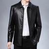 Autumn New Leather Jacket Men's Fashionable Middle-aged Lapel Single-breasted Thin Men's PU Leather Jacket