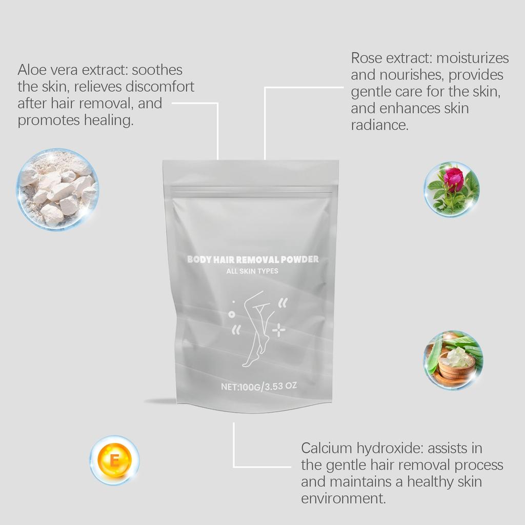 Порошок для удаления волос на теле, порошок для удаления волос для женщин и мужчин, натуральные ингредиенты, не стимулирует
