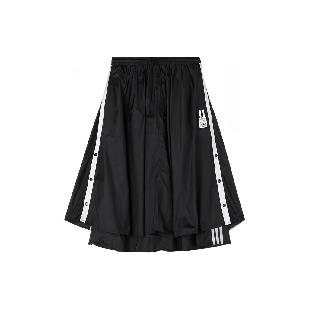 Adidas Оригинальная спортивная юбка-миди Adibreak из тафты с подкладкой, на пуговицах сбоку, свободная, женская, черная HC6566