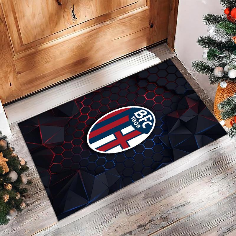 Bologna FC Soccer Football Pattern Soft Area Rug Non Slip Indoor Floor Carpet Sports Decor Mat for Bedroom