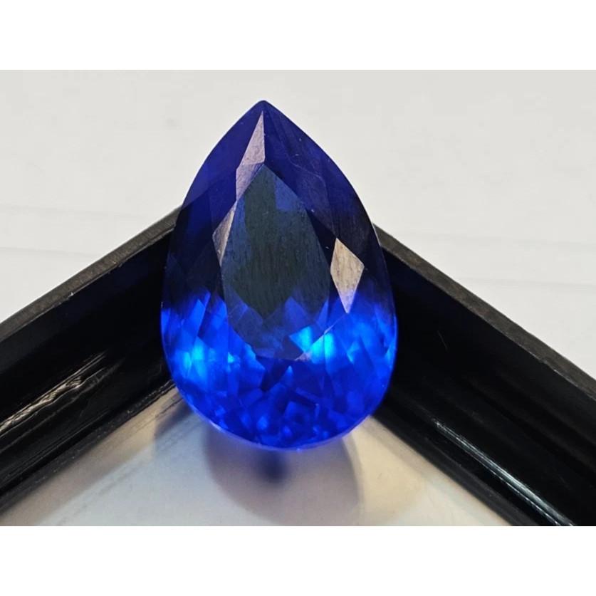 9-10 Ct Blue Sapphire Pear Cut Stunning Certified Loose Gemstone