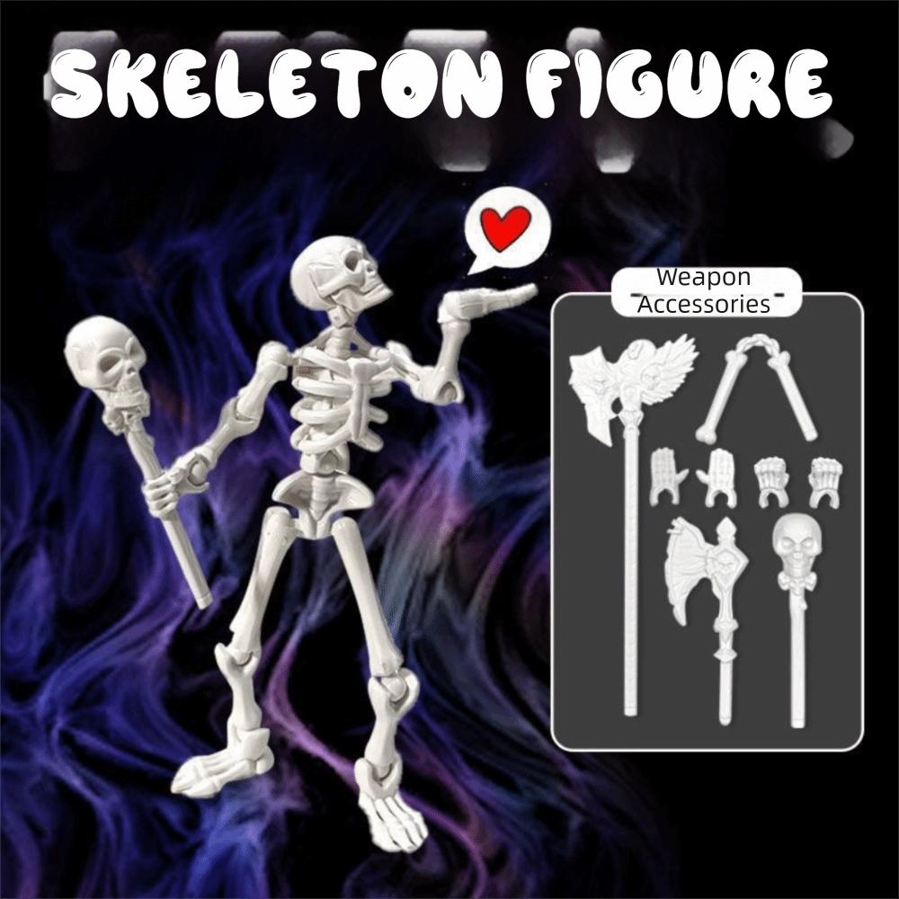 3D Printed Dancing Skeleton Aquarium Bubbler Movable Skeleton Fish Tank Bubbler Fish Landscaping