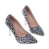 2024 Модные женские туфли на низком каблуке, женские туфли на высоком каблуке, горячая распродажа, туфли-лодочки с леопардовым принтом для вечеринок, женские сексуальные туфли на каблуках с острым носком для женщин