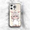 Аниме Милый A-Аля Чехол для телефона для iPhone 16 17 15 14 12 13 Pro Max Черный Цвет Ударопрочный Чехол