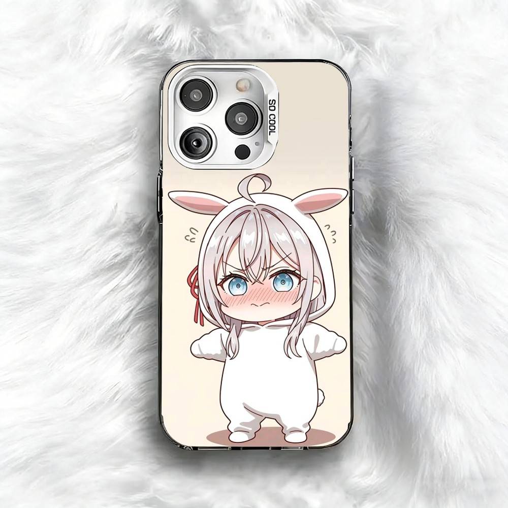 Аниме Милый A-Аля Чехол для телефона для iPhone 16 17 15 14 12 13 Pro Max Черный Цвет Ударопрочный Чехол