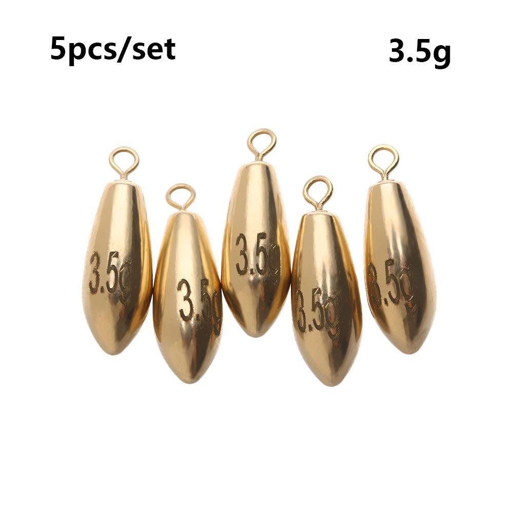 5pcs Split Line Sinkers Additional Weight Sinker Hook Connector Brass Fishing Lead fall