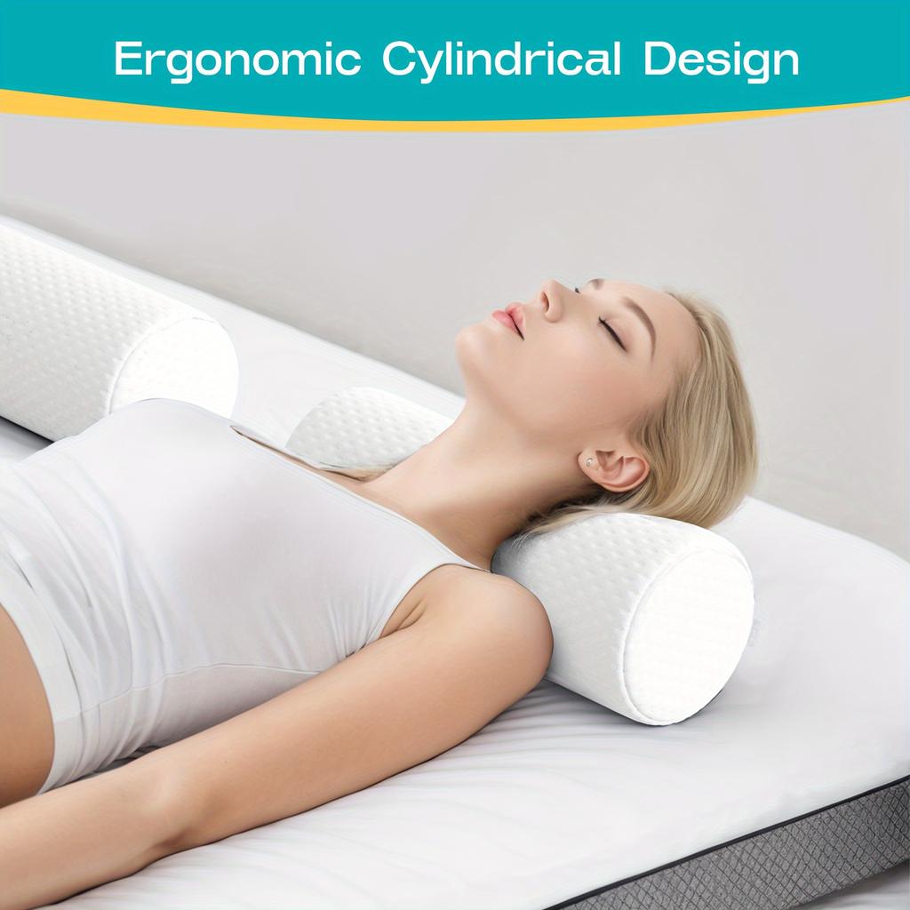 1 pcs  Round Cervical Roll Pillow with Removable Washable Cover Ergonomically Designed To Fit The Head Neck Back and Legs
