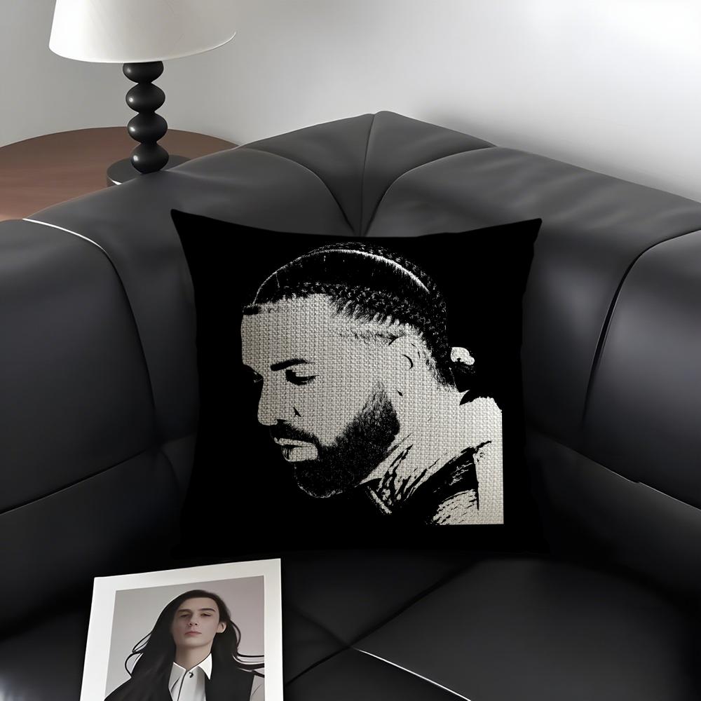 Чехол на подушку D-Drake Rapper Натуральный Лен Органическая Ткань Двусторонний Принт Диван Домашний Декор Подарок Наволочка