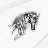 Ретро Значок на лацкан в виде лошади Винтажный стиль Сплав Голова Брошь Стразы Лошадь Брошь-булавка Аксессуар Мужской