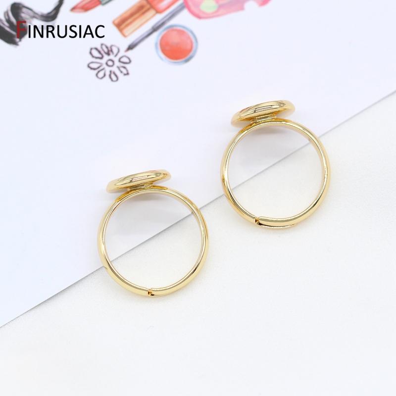 Jewelry Making Supplies 14K Gold Plated 10mm Ring Settings For DIY Women Ring Making Fittings wholesale