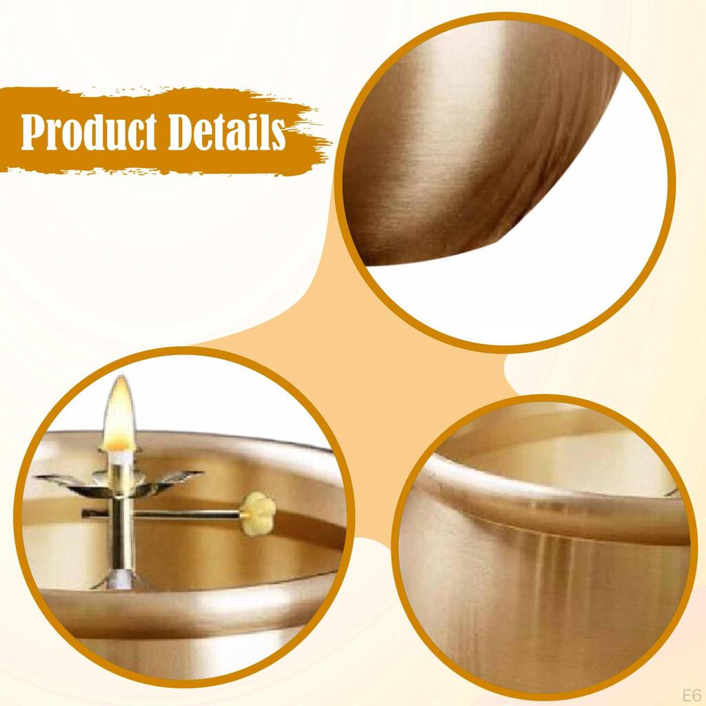 Ретро масляная лампа регулируемая яркость медные алтарные принадлежности украшение держатель для гхи масляные лампы