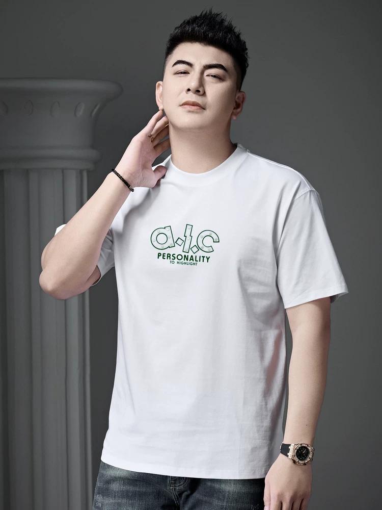 European Men's Trendy Brand Letter-Printed Short-Sleeved T-Shirt 2025 New Summer Loose Round-Neck Half-Sleeved Casual Top