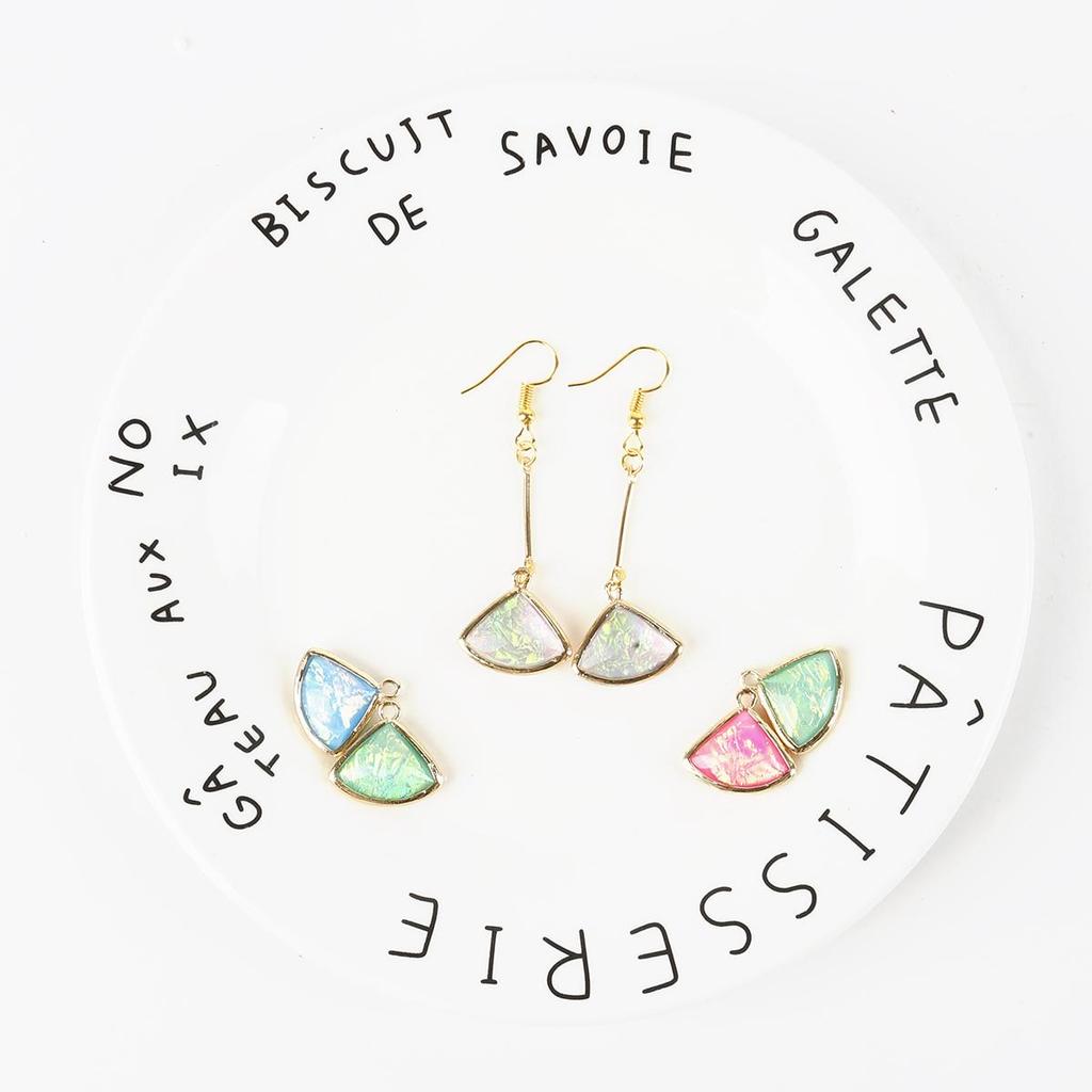 2 шт. веерообразные подвески из смолы, кулон, модные ювелирные аксессуары для рукоделия, золотистый цвет, Золотая основа