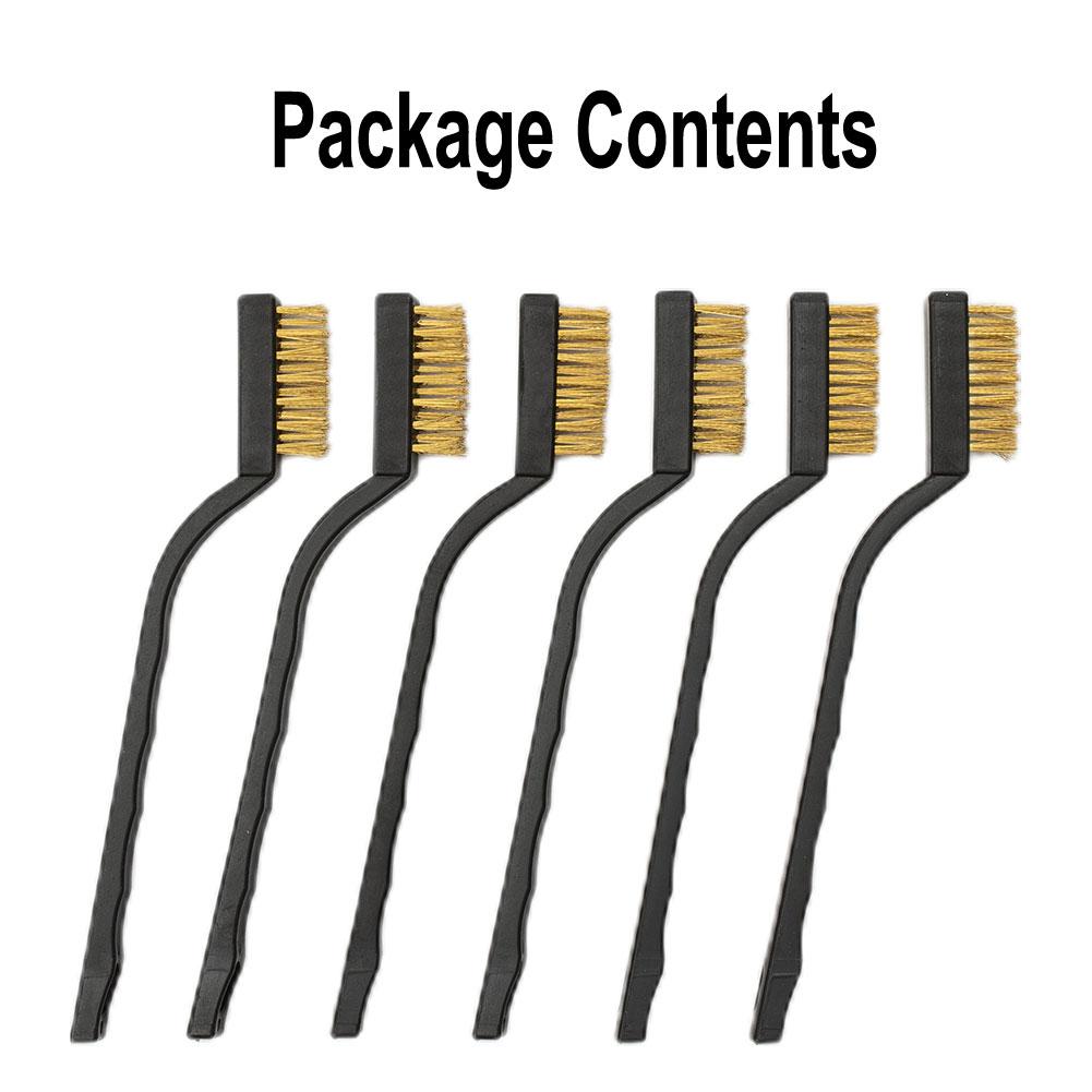 6 Pieces Brass Wire Brush Set for Cleaning Welding Slag and Rust