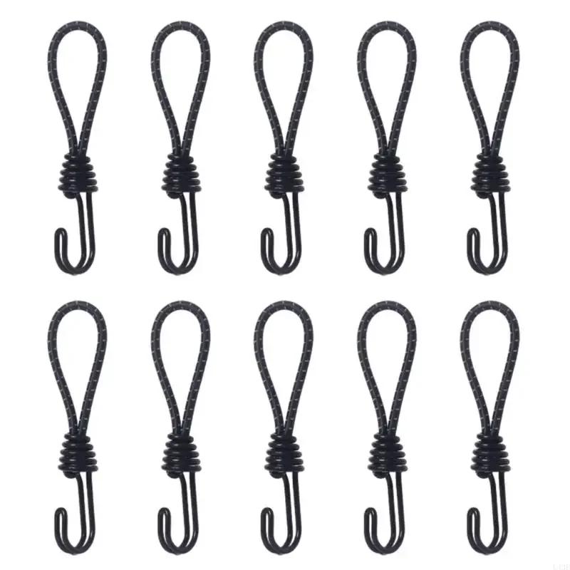 Bungee Cord with Hooks 10 Pack Superior Rubber Heavy Duty Straps Strong Elastic Rope for Outdoor Tent Luggage Rack Camping Cargo
