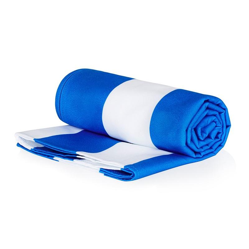Cross-border Best-selling Microfiber Plain Weave Rectangle Beach Bath Towel Quick-Drying Absorbent Portable Double-Sided Striped