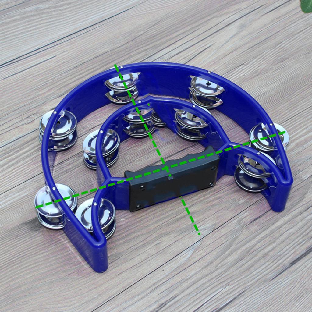 Hand Tambourine Bell Big Size Double Row Metal Jingles Percussion Instrument Bell Tambourine for Bar Entertainment Dark