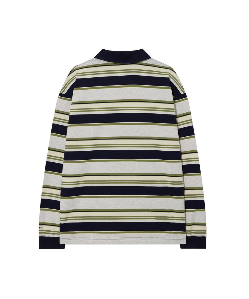 COVERNAT Collared Rugby Long Sleeve Melange Gray