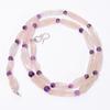 Natural Rose Quartz Amethyst Mix Shape Gemstone Smooth Beads Necklace 5-21mm 18" UB-8667