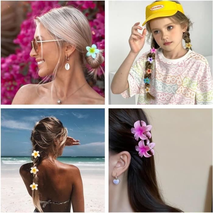 Заколки для волос - Цветок - Нескользящие - 6 штук - Разные цвета