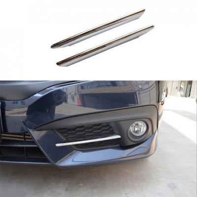 Подходит для Honda Civic 2016-2018 Внешняя яркая хромированная накладка Передняя полоса противотуманной фары