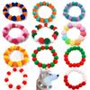 Christmas Cute Dog Cat Plush Ball Necklace Soft Elasticity Collar Pet Neck Accessories Pompom Ball Necklace Gift for Puppy Kitty