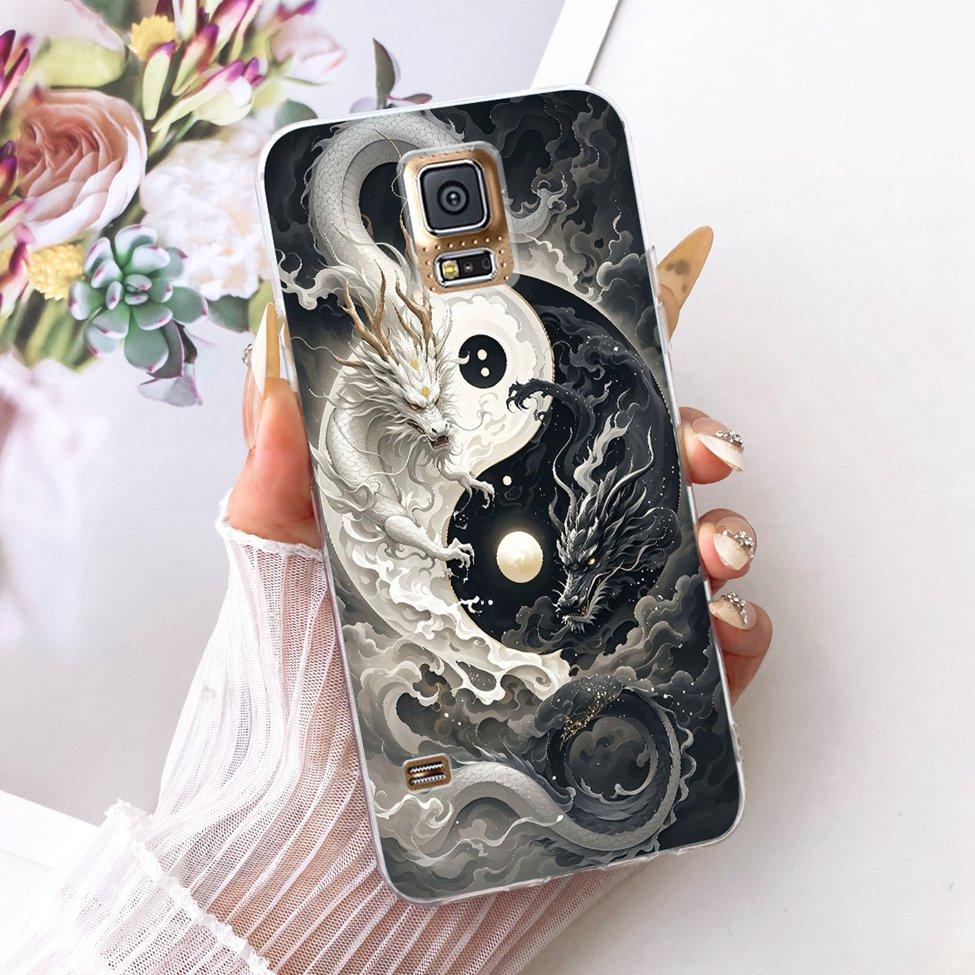 Transparent For Samsung S5 Case Fashion Butterfly Cute Cat Funny Painted Cover For Samsung Galaxy S5 SM-G900F SM-G900M Casing