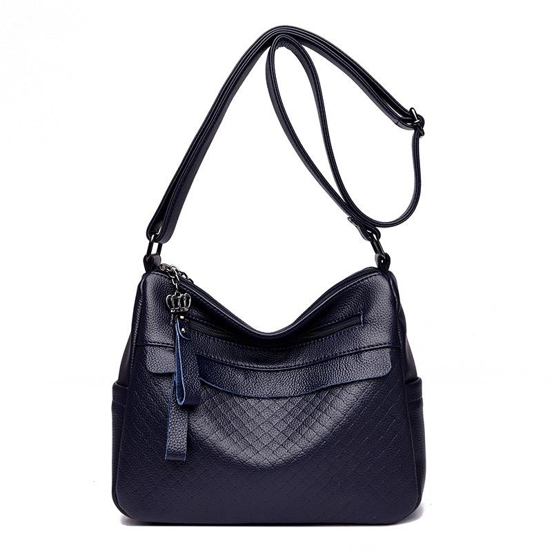 New Crossbody Bag for Women's Bag Soft Leather Texture Middle-aged and Elderly Mother-in-law Casual Bag Simple European and American Shoulder Bag