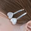 HAS HE039 Pearl & Mirror Heart Pin