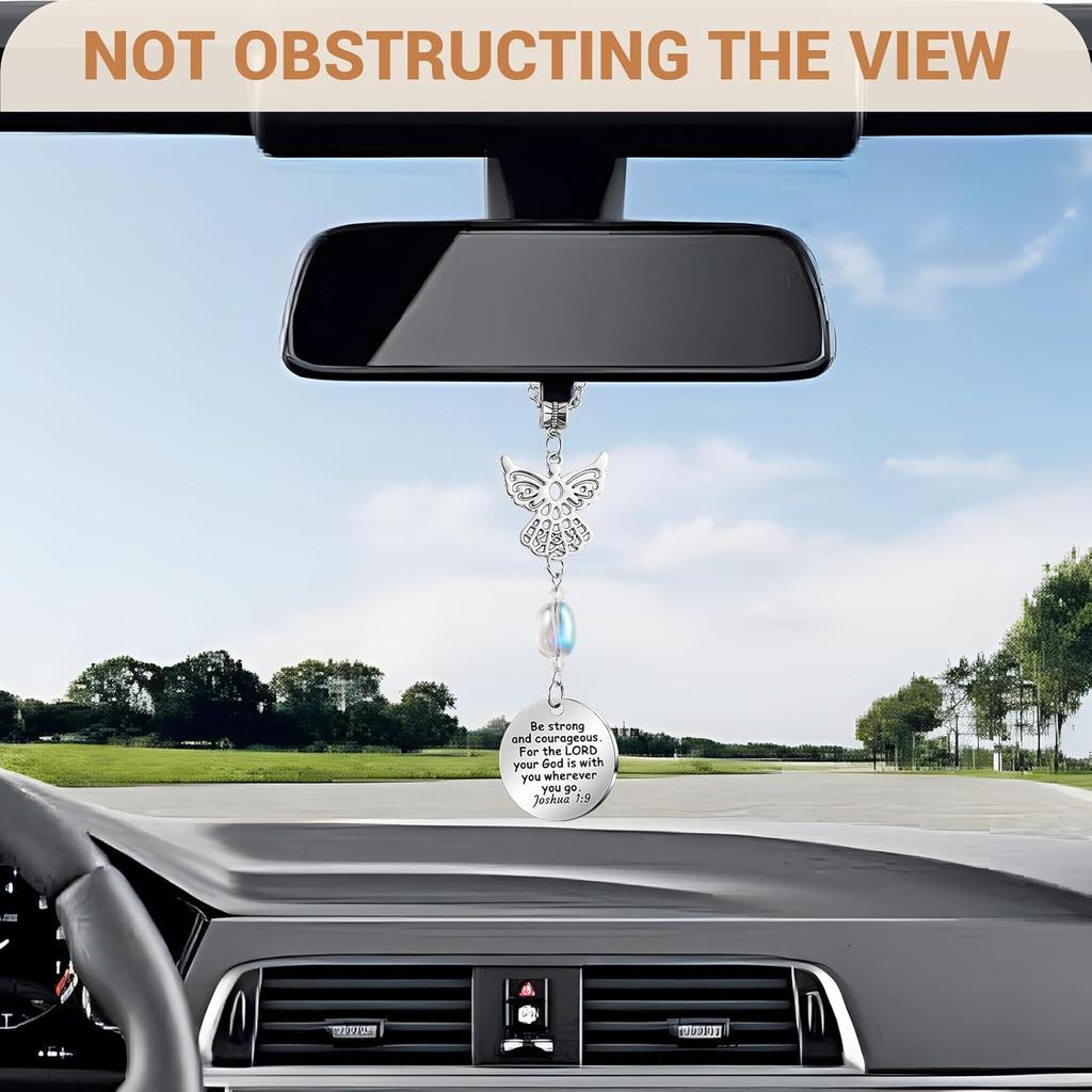 Ангельские Автомобильные Брелоки Аксессуары для Зеркала Заднего Вида Христианские Автомобильные Украшения, Подвеска Ангел-Хранитель, Религиозные Подарки с Библией, Зеркало Заднего Вида