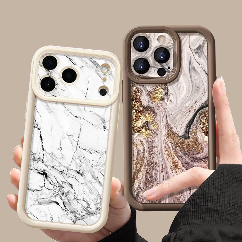 Чехол для телефона с мраморным узором для iPhone 17 Pro Max, противоударный бампер, мягкая накладка для iPhone 16 15 14 13 Pro Max 16E 17E