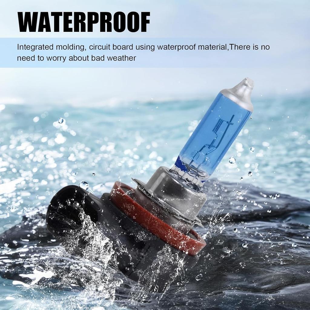 Halogen Bulb 5000K Super White Light, 12V 55W High/Low Beam Fog Light H11