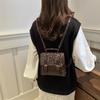 British Retro Leopard Print Backpack Bag Women's New Fashion Versatile Shoulder Messenger Bag High-end Portable Small Backpack