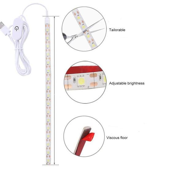 Светодиодная лента с регулируемой яркостью, без мерцания, самоклеящаяся, простая установка, USB-световая лента с функцией Plug-and-Play, офисные принадлежности