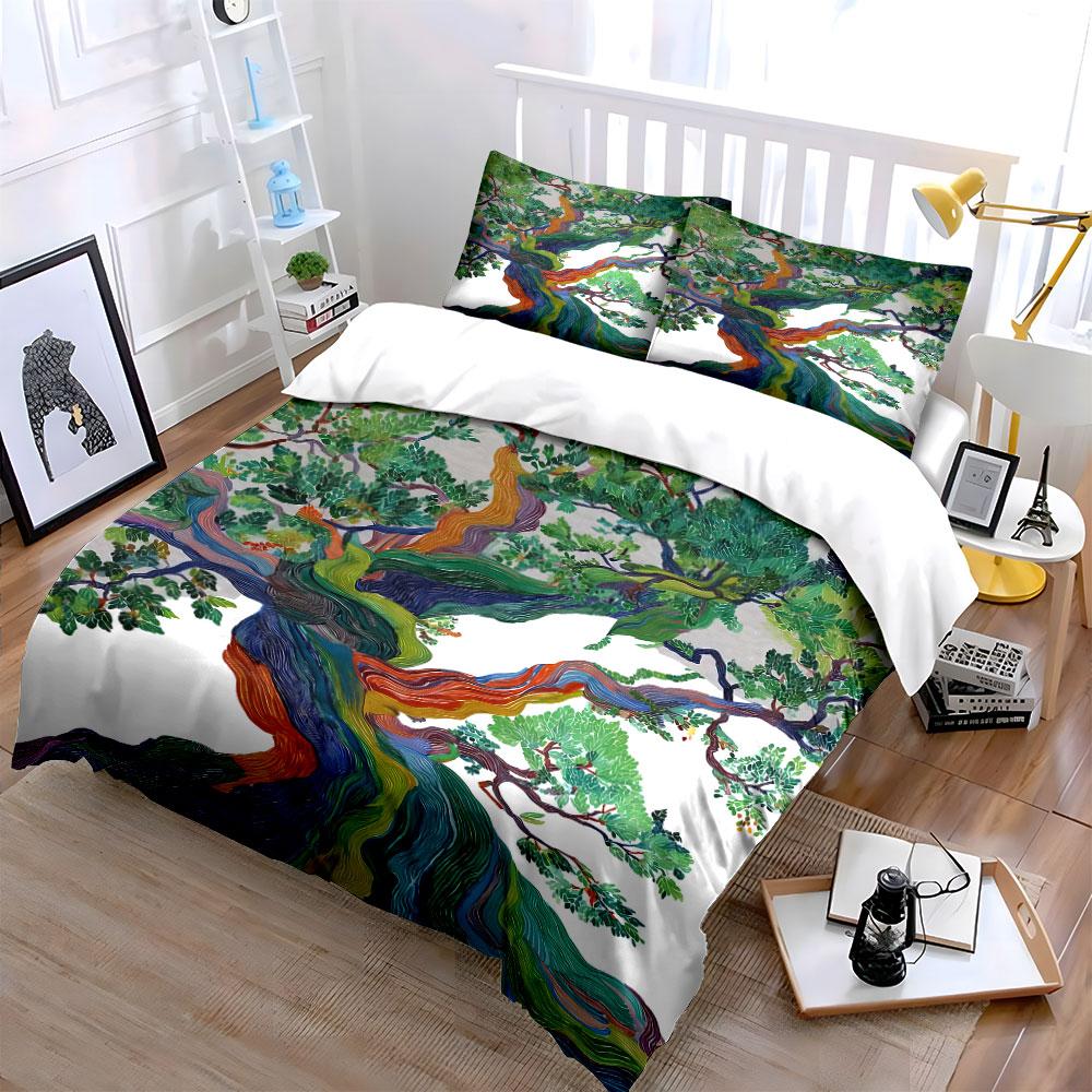 Rainbow-colored tree branches. Bedding sets Duvet cover sets Duvet covers Pillowcases(1* Duvet Cover 2* Pillowcases without duvet insert)