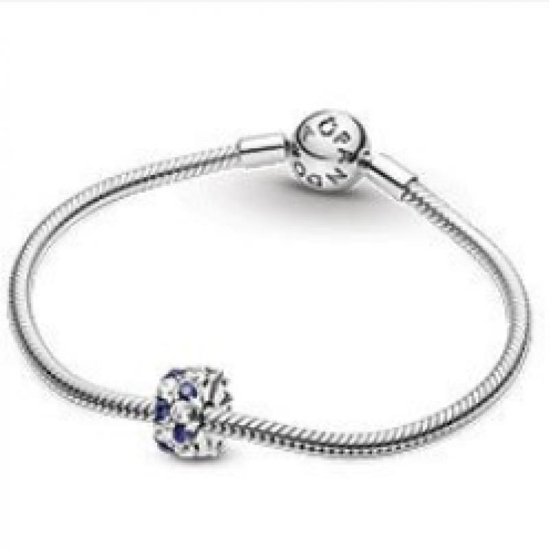Pandora Clear   Blue Sparkling Clip Charm  799171c01