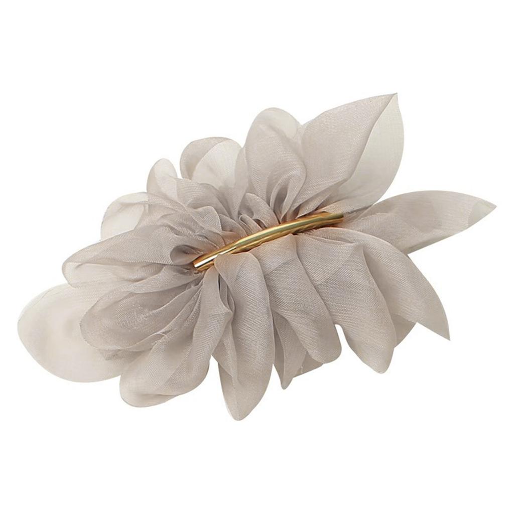 Элегантная и минималистичная заколка для волос в виде шифонового цветка для женщин, роскошная для четырех сезонов, минималистичная пружинная заколка, универсальный стиль